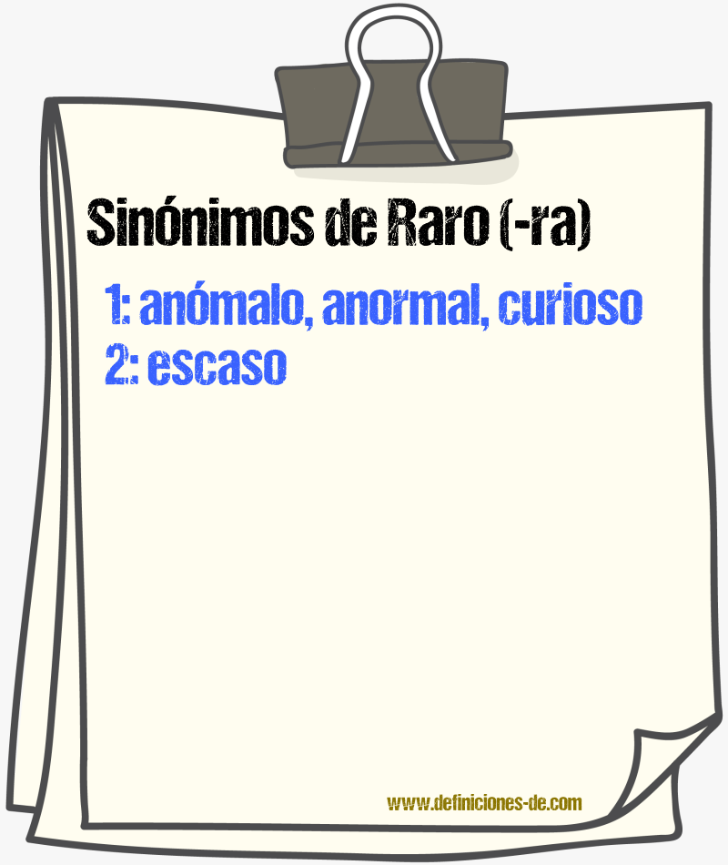 Sinnimos de raro