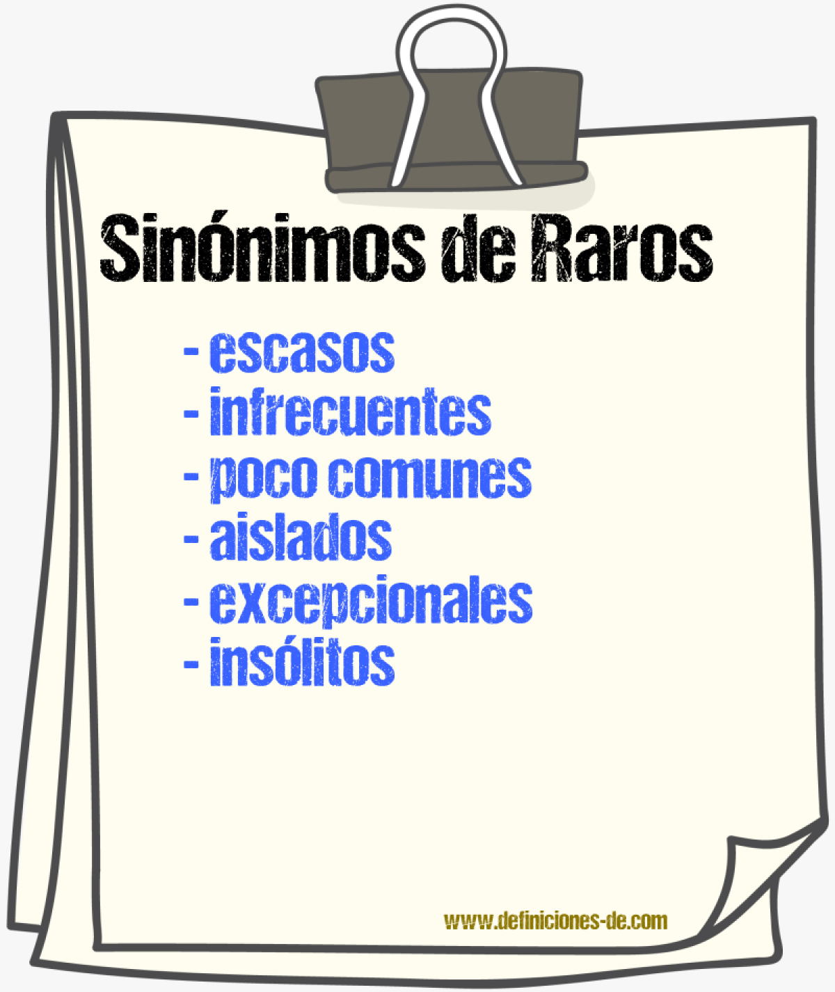 Sinónimos de raros