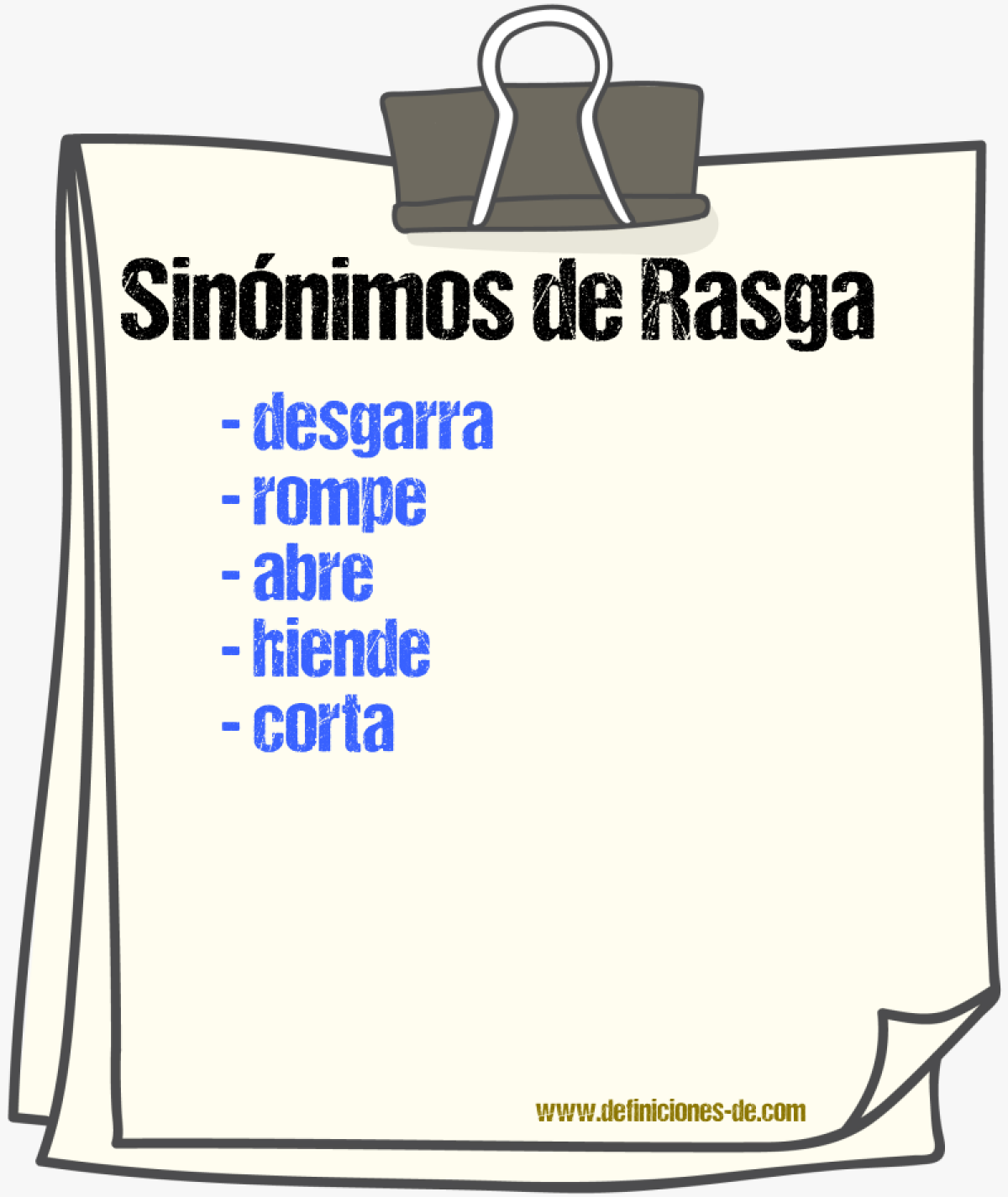 Sinónimos de rasga