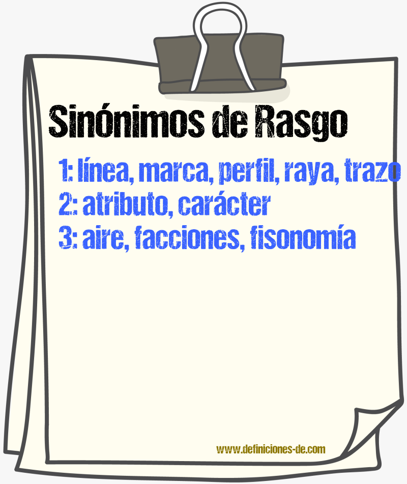 Sinnimos de rasgo