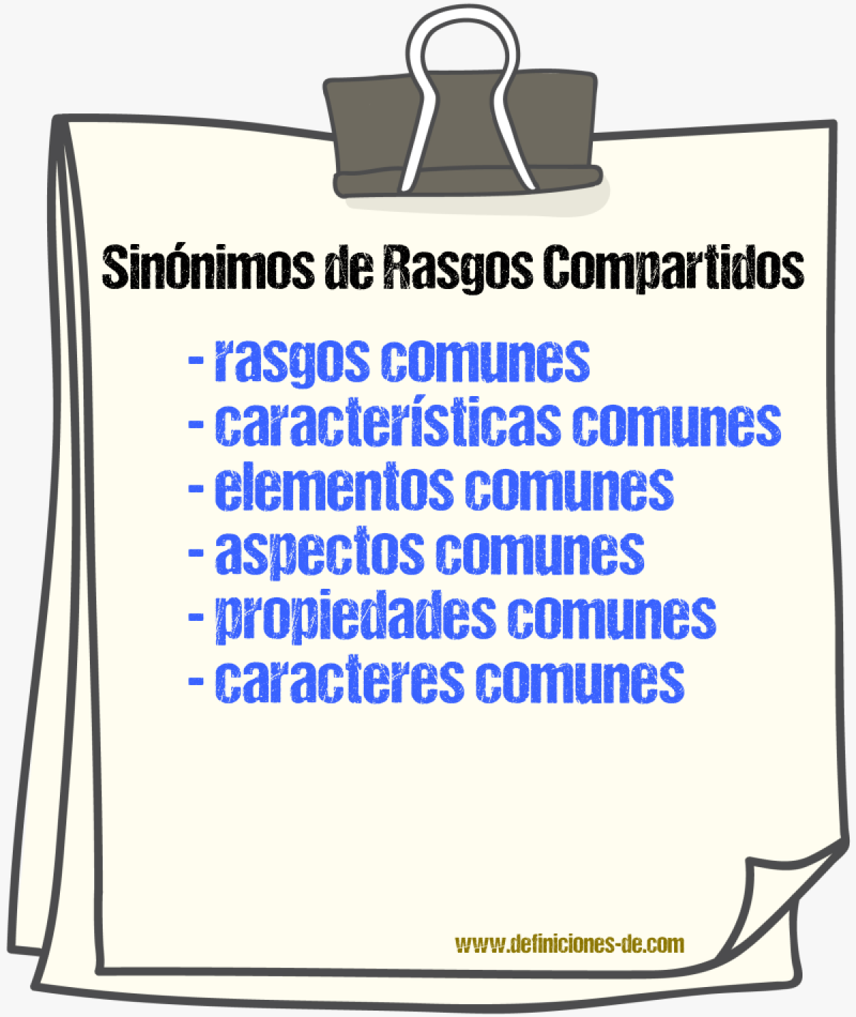 Sinónimos de rasgos compartidos