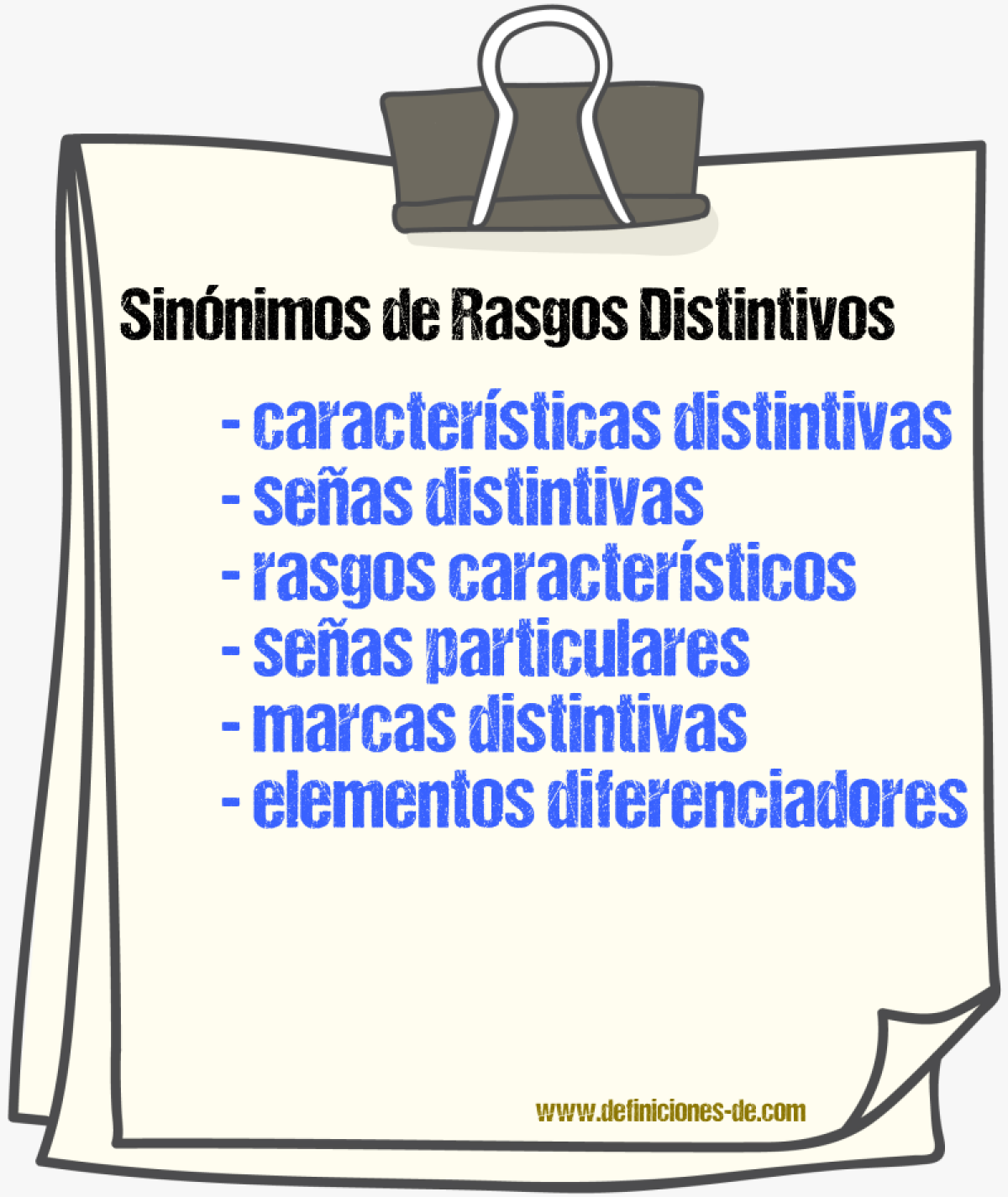Sinónimos de rasgos distintivos