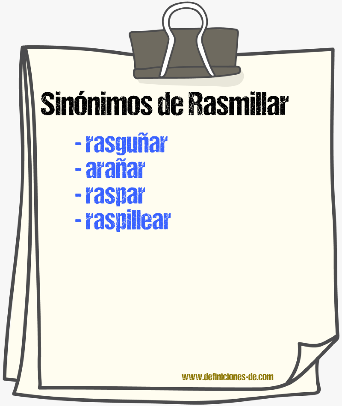 Sinnimos de rasmillar