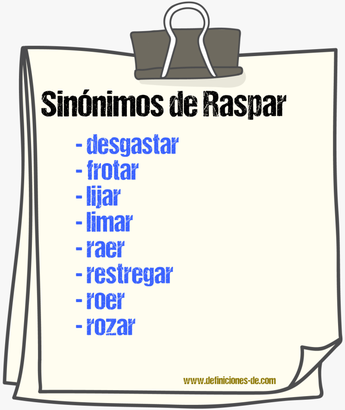 Sinnimos de raspar