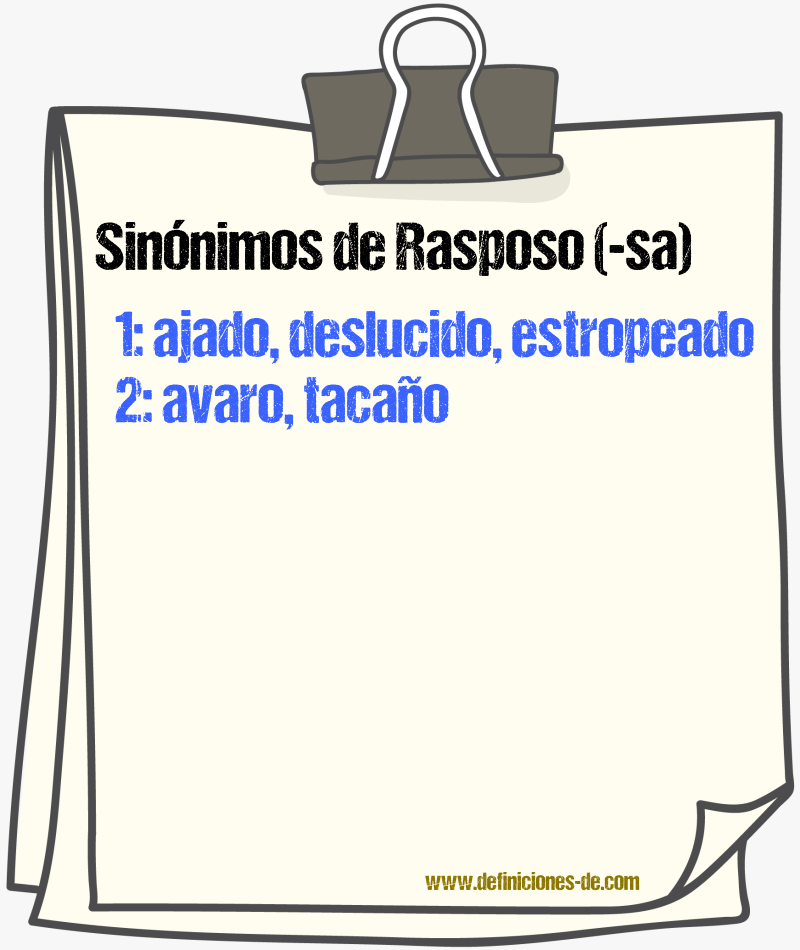 Sinnimos de rasposo