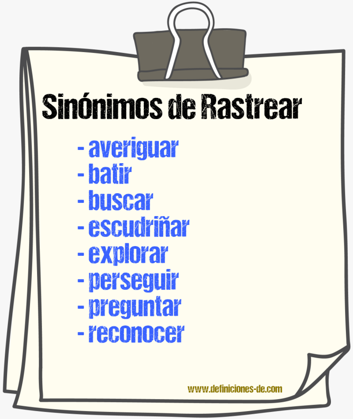 Sinnimos de rastrear