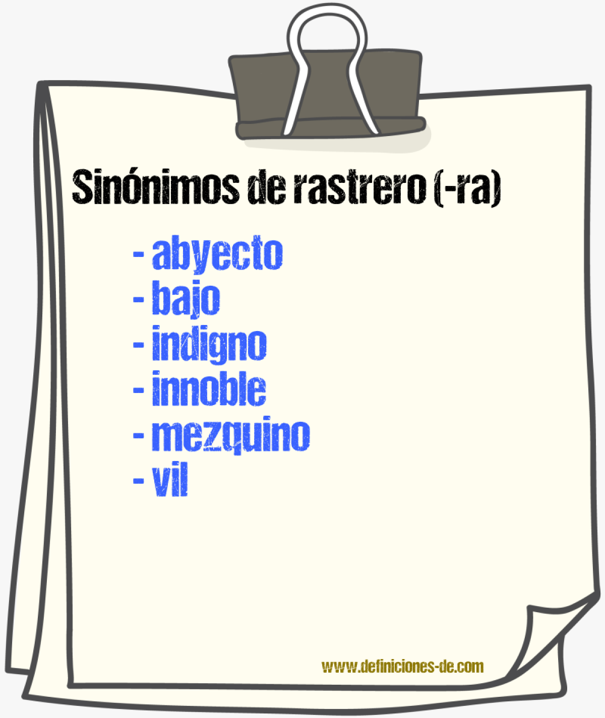 Sinnimos de rastrero