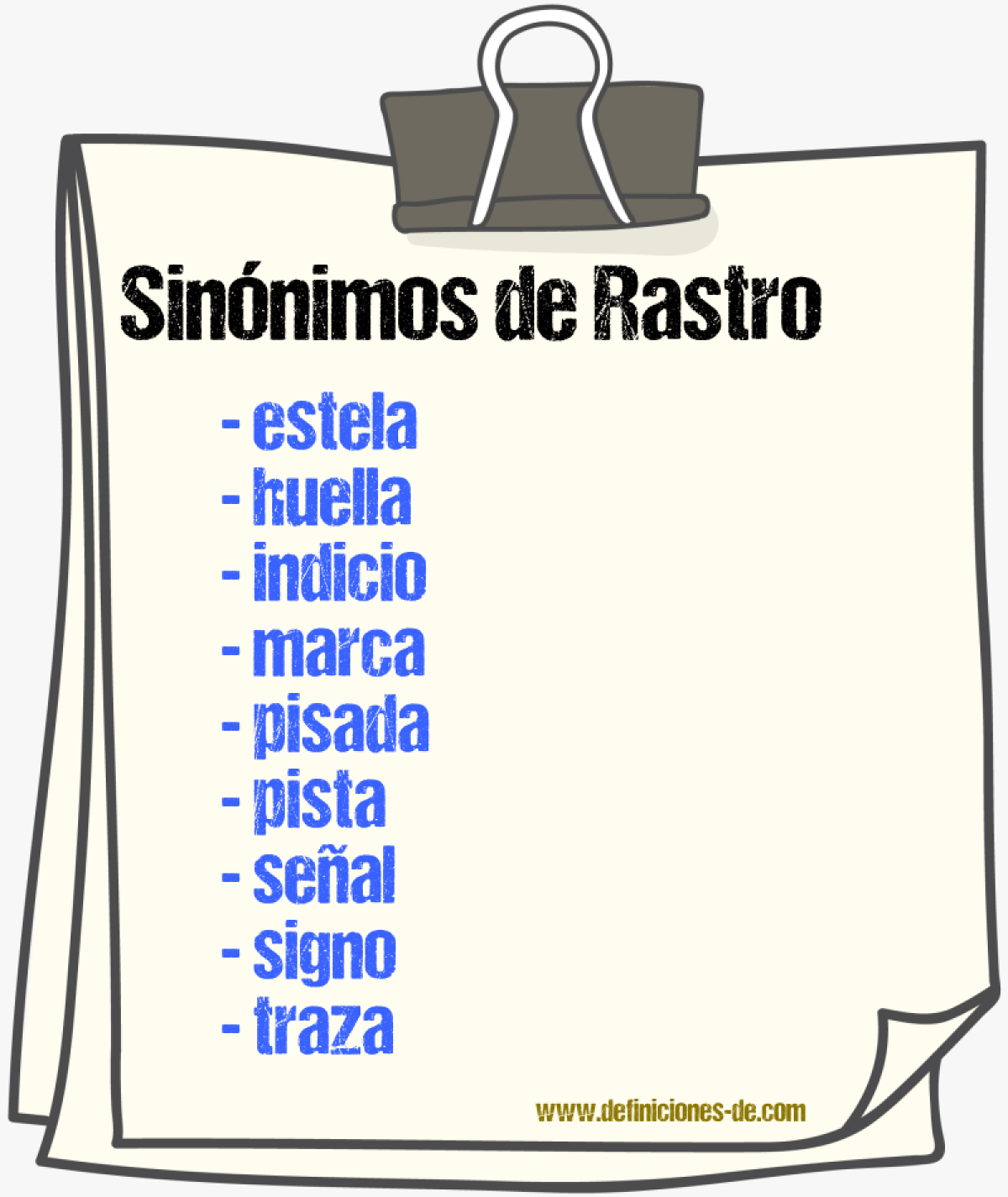 Sinnimos de rastro