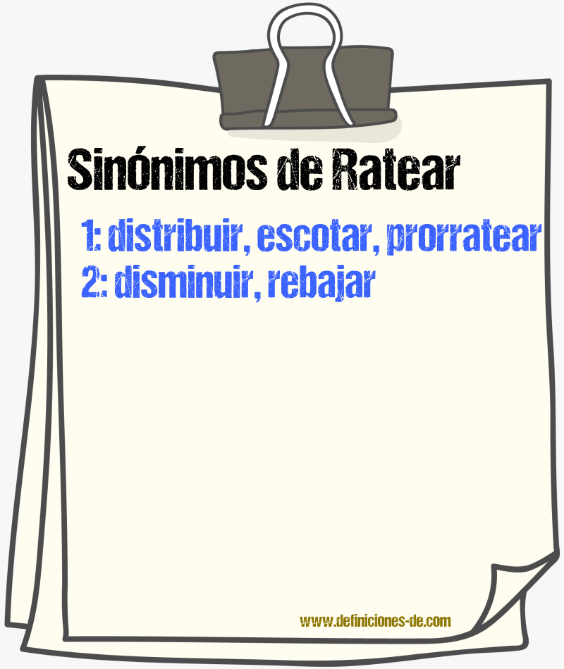 Sinnimos de ratear