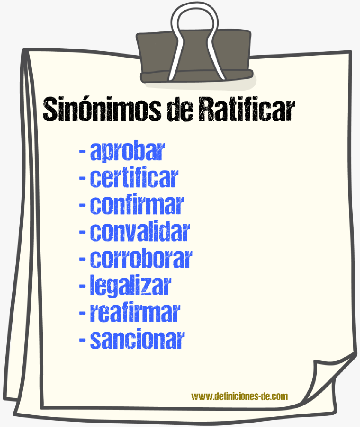 Sinónimos de ratificar