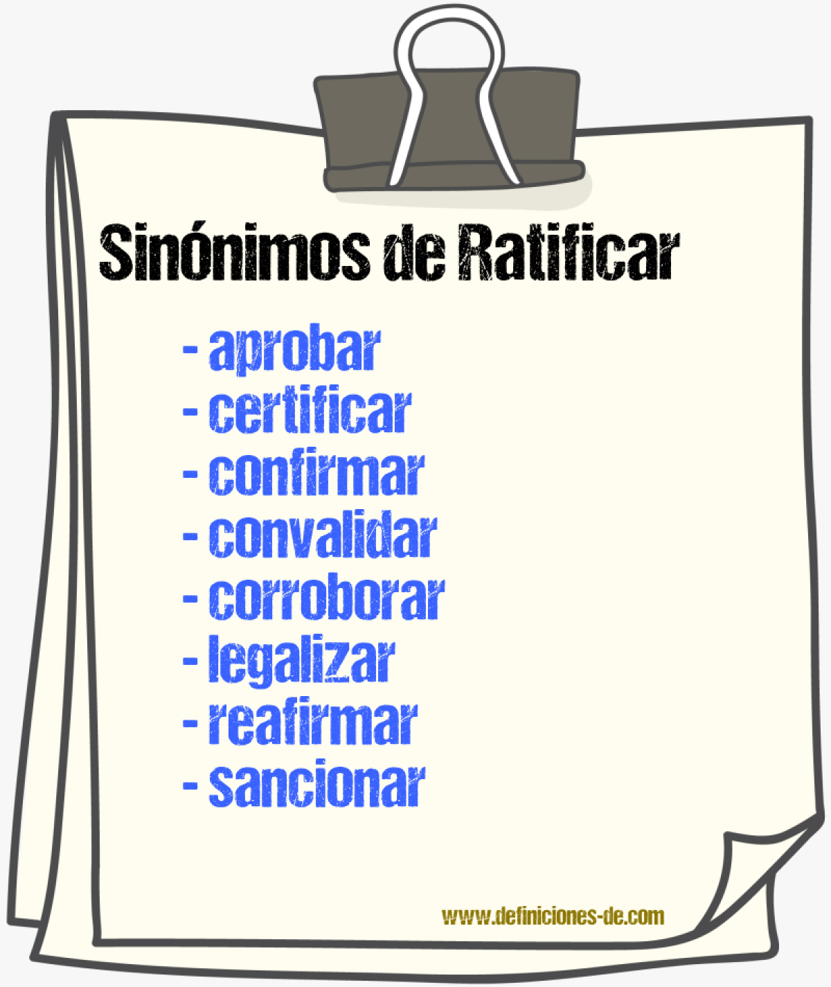 Sinnimos de ratificar