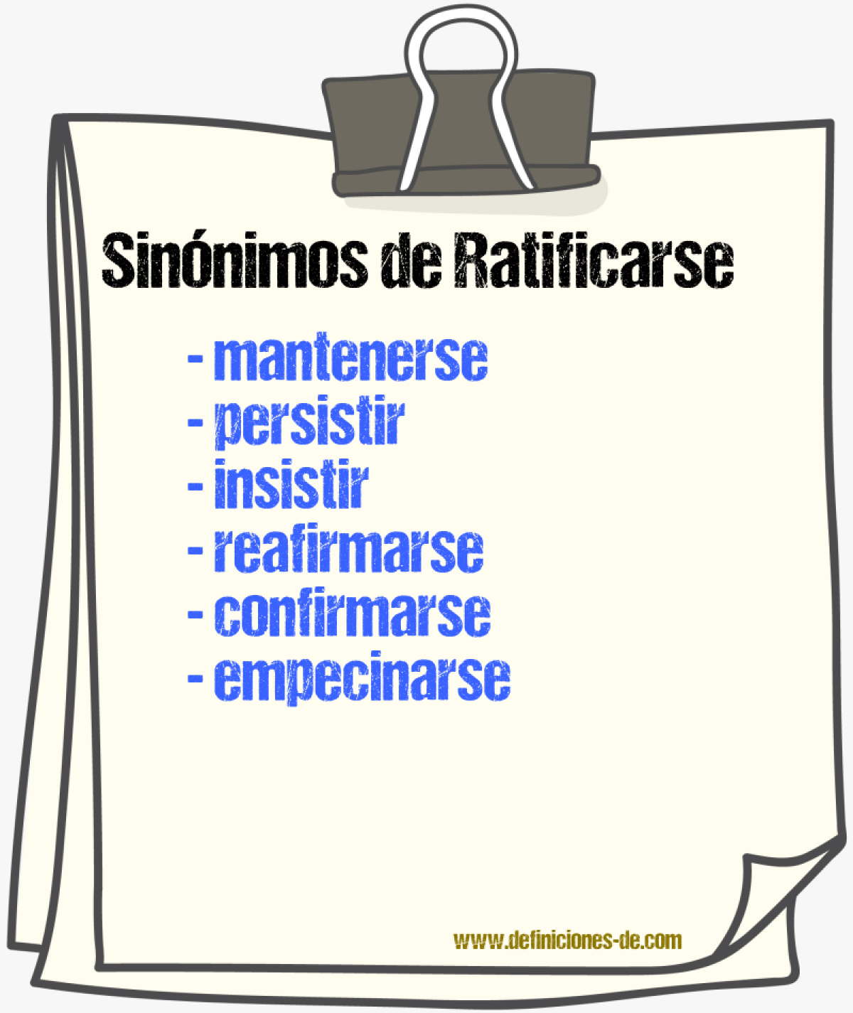 Sinónimos de ratificarse