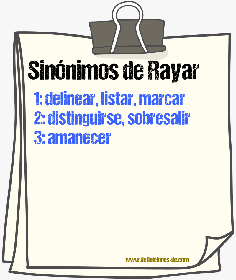 Sinnimos de rayar