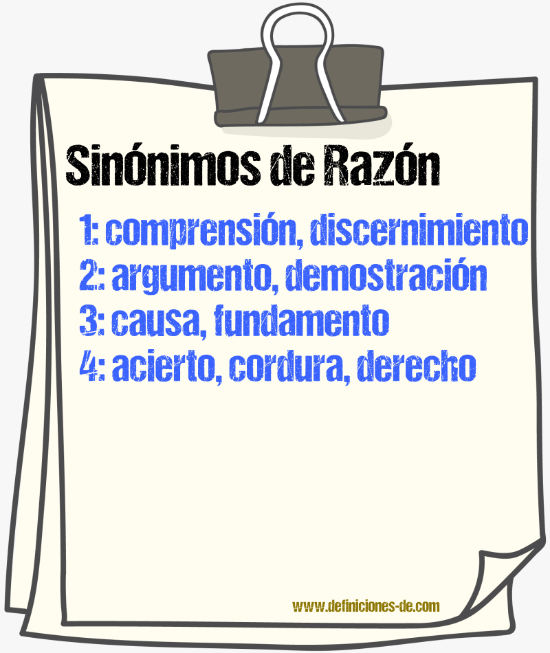 Sinnimos de razn