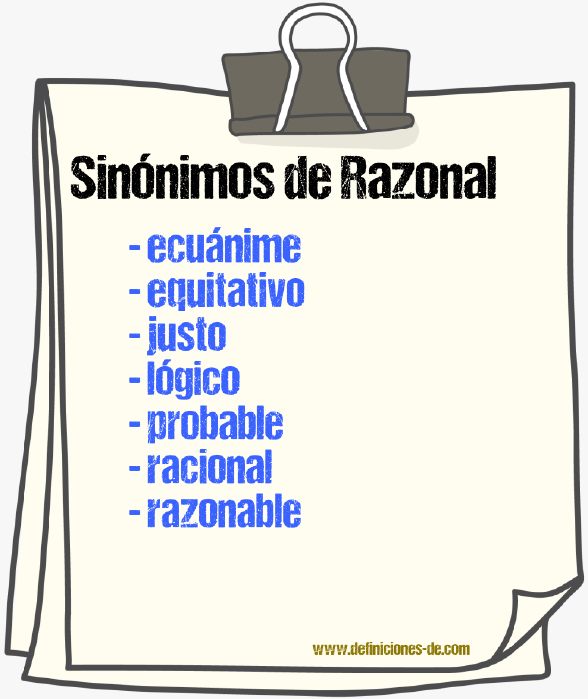 Sinnimos de razonal