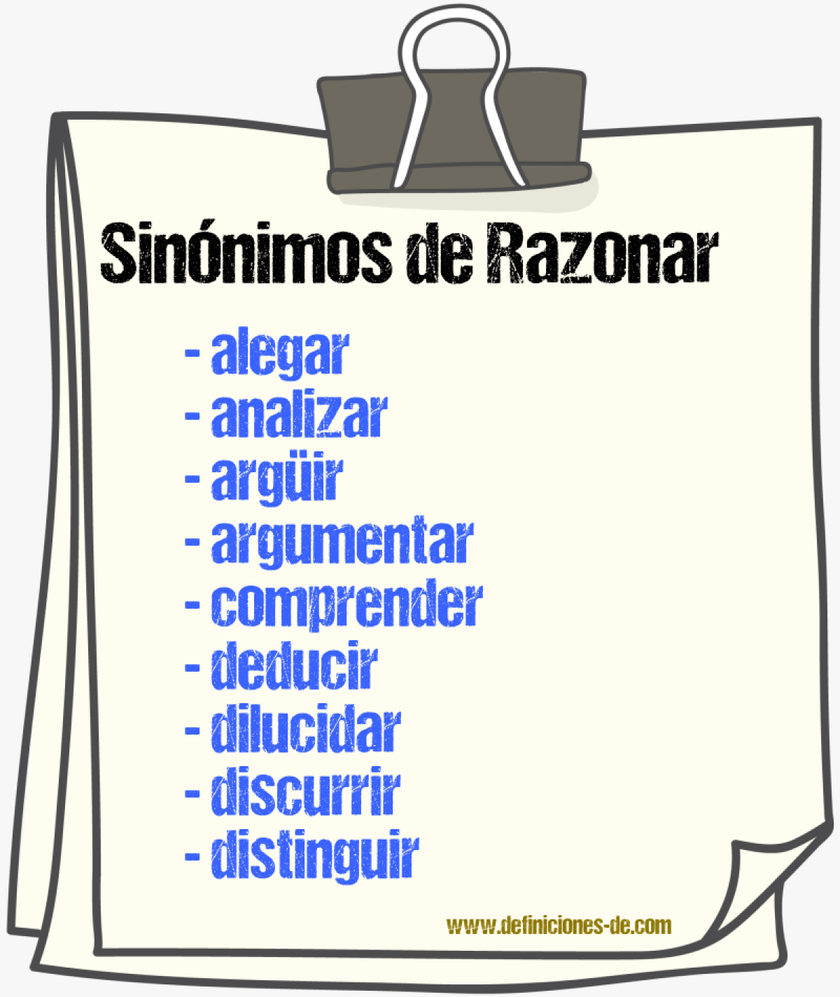 Sinnimos de razonar