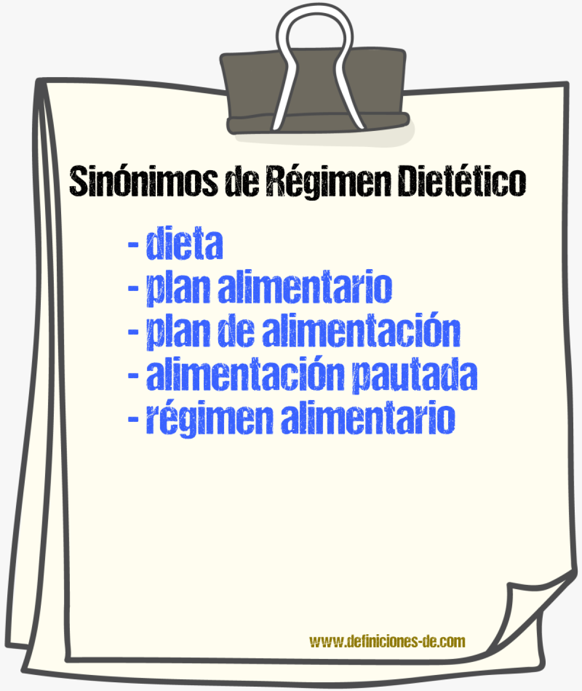 Sinónimos de régimen dietético