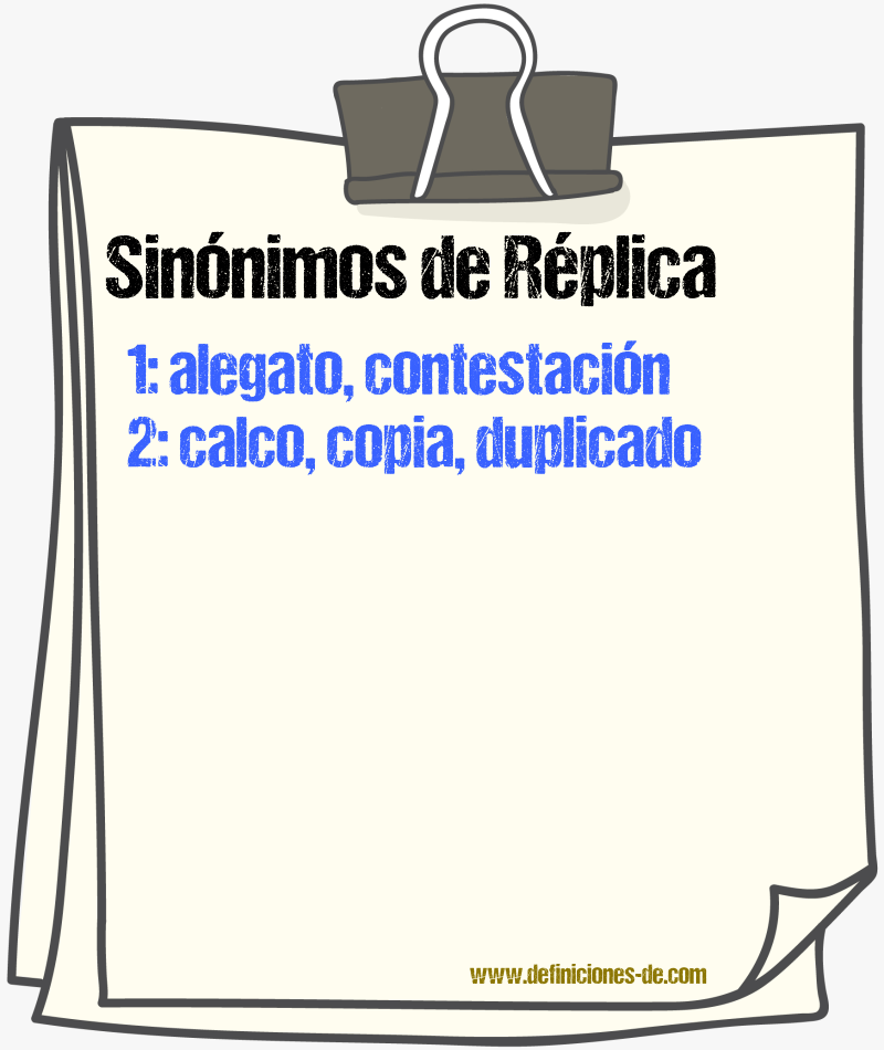 Sinnimos de rplica