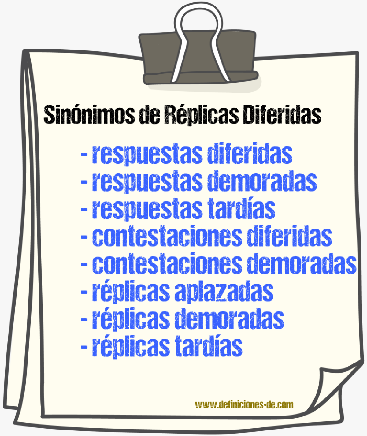 Sinónimos de réplicas diferidas