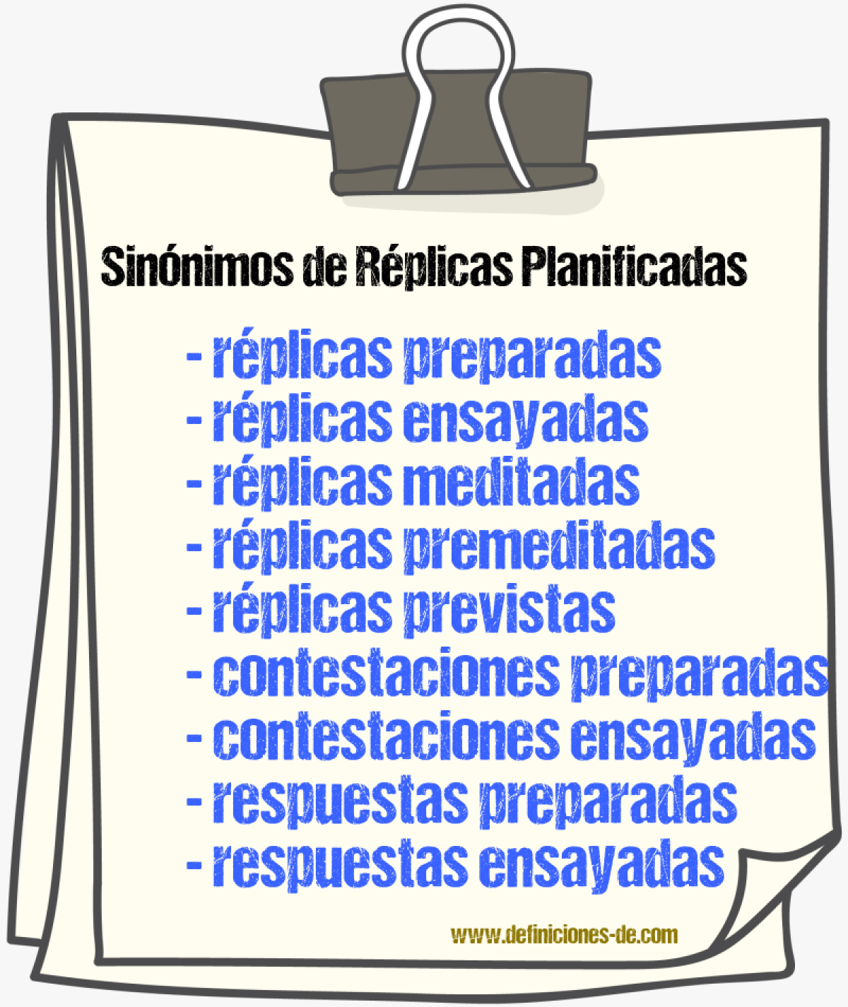Sinónimos de réplicas planificadas