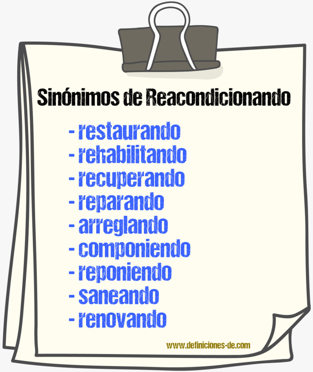 Sinónimos de reacondicionando