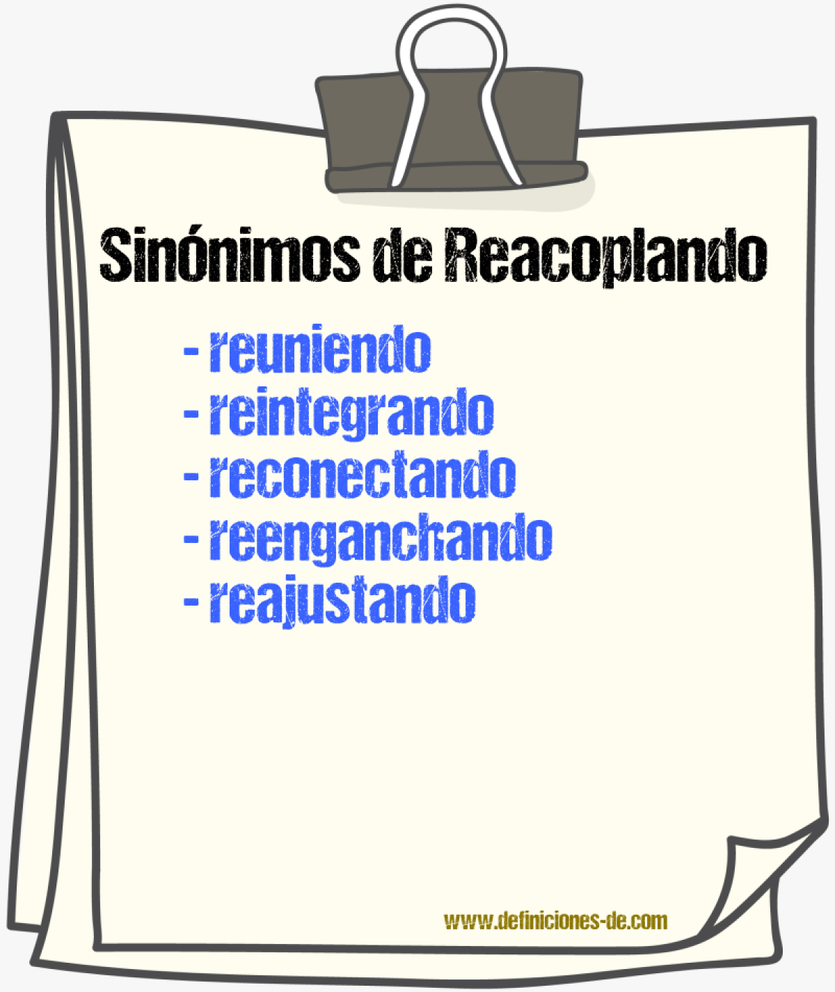 Sinónimos de reacoplando