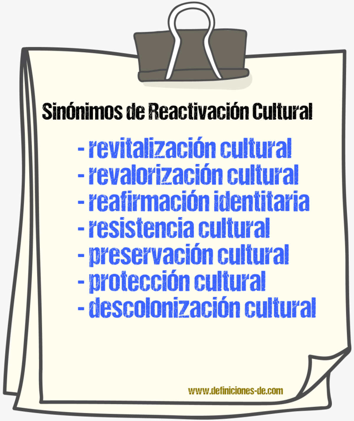 Sinónimos de reactivación cultural