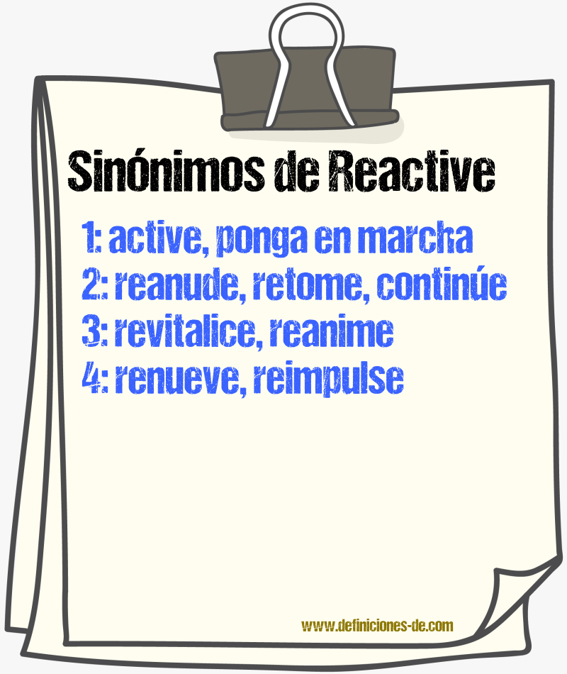 Sinónimos de reactive