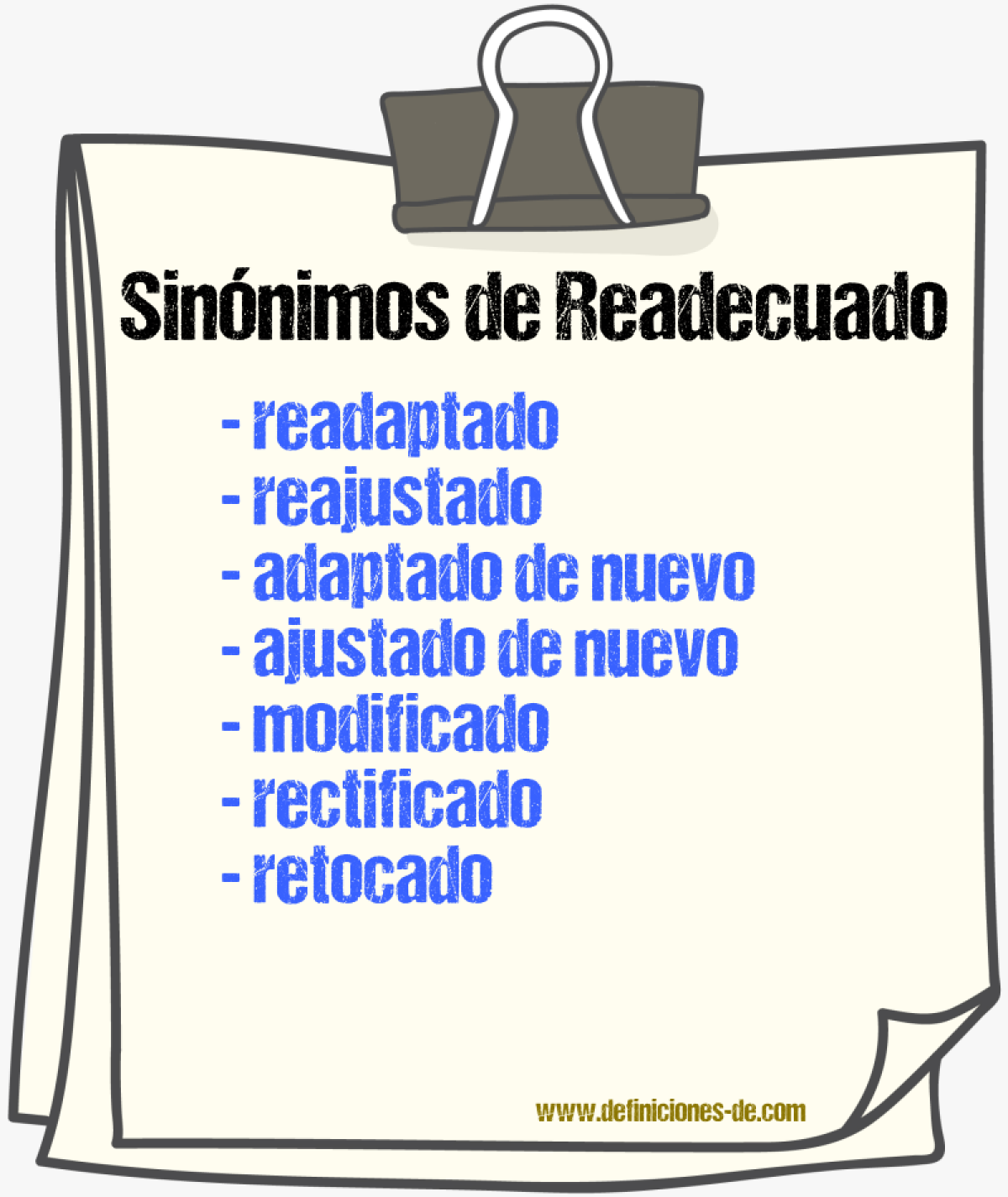 Sinónimos de readecuado