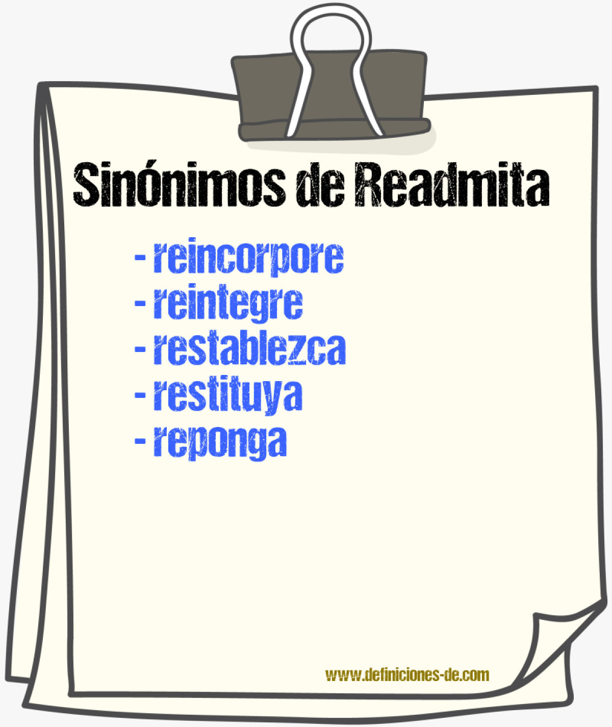 Sinónimos de readmita