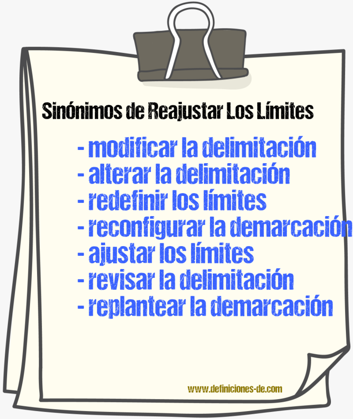 Sinónimos de reajustar los límites