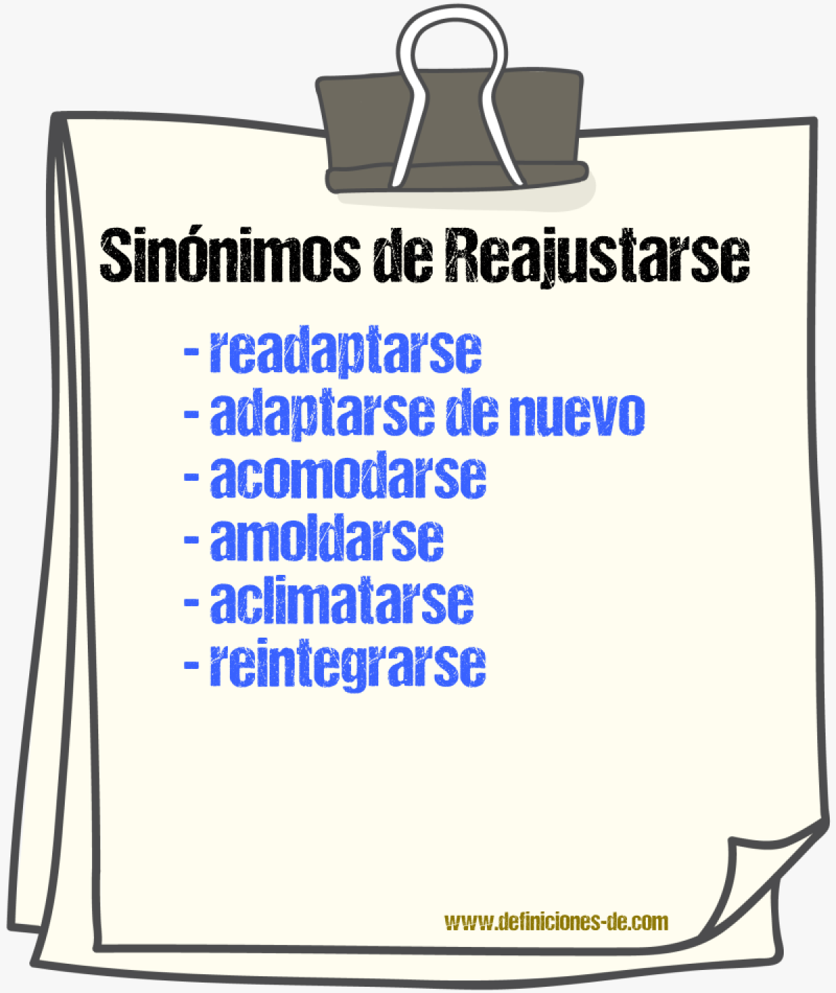 Sinónimos de reajustarse