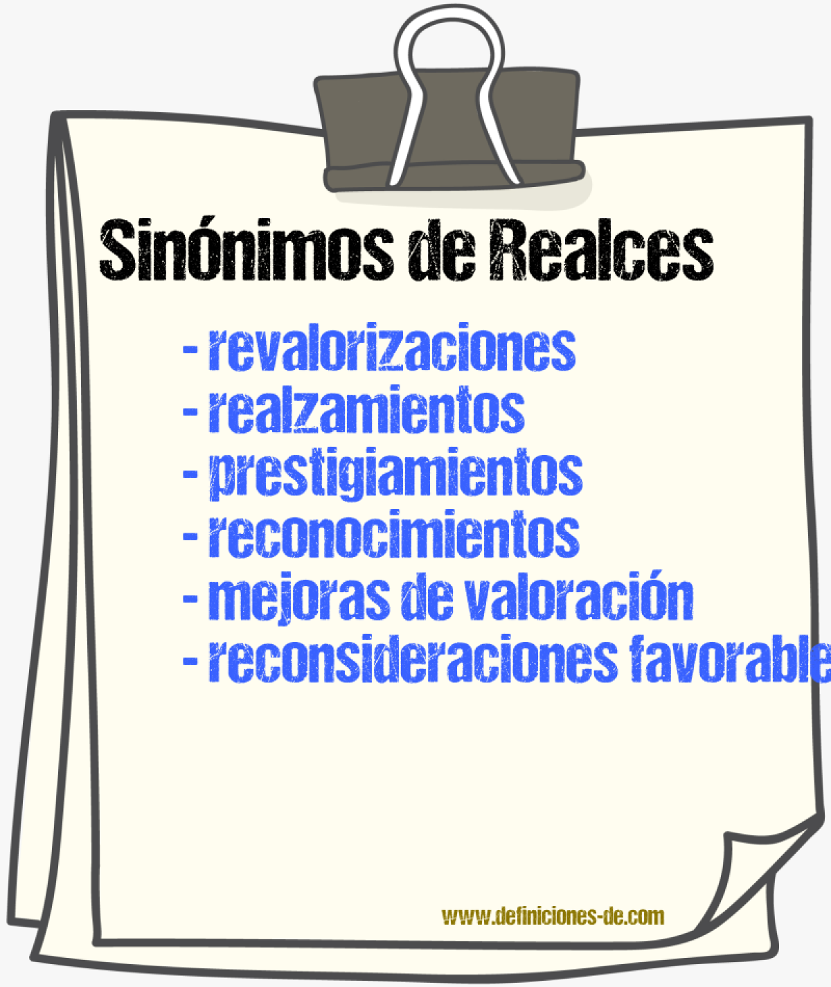 Sinónimos de realces