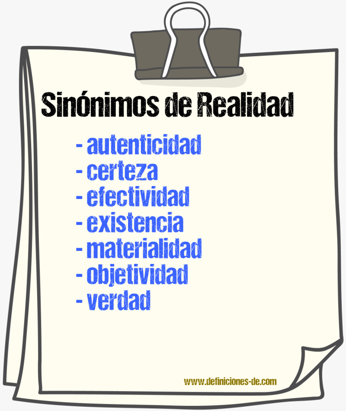 Sinnimos de realidad