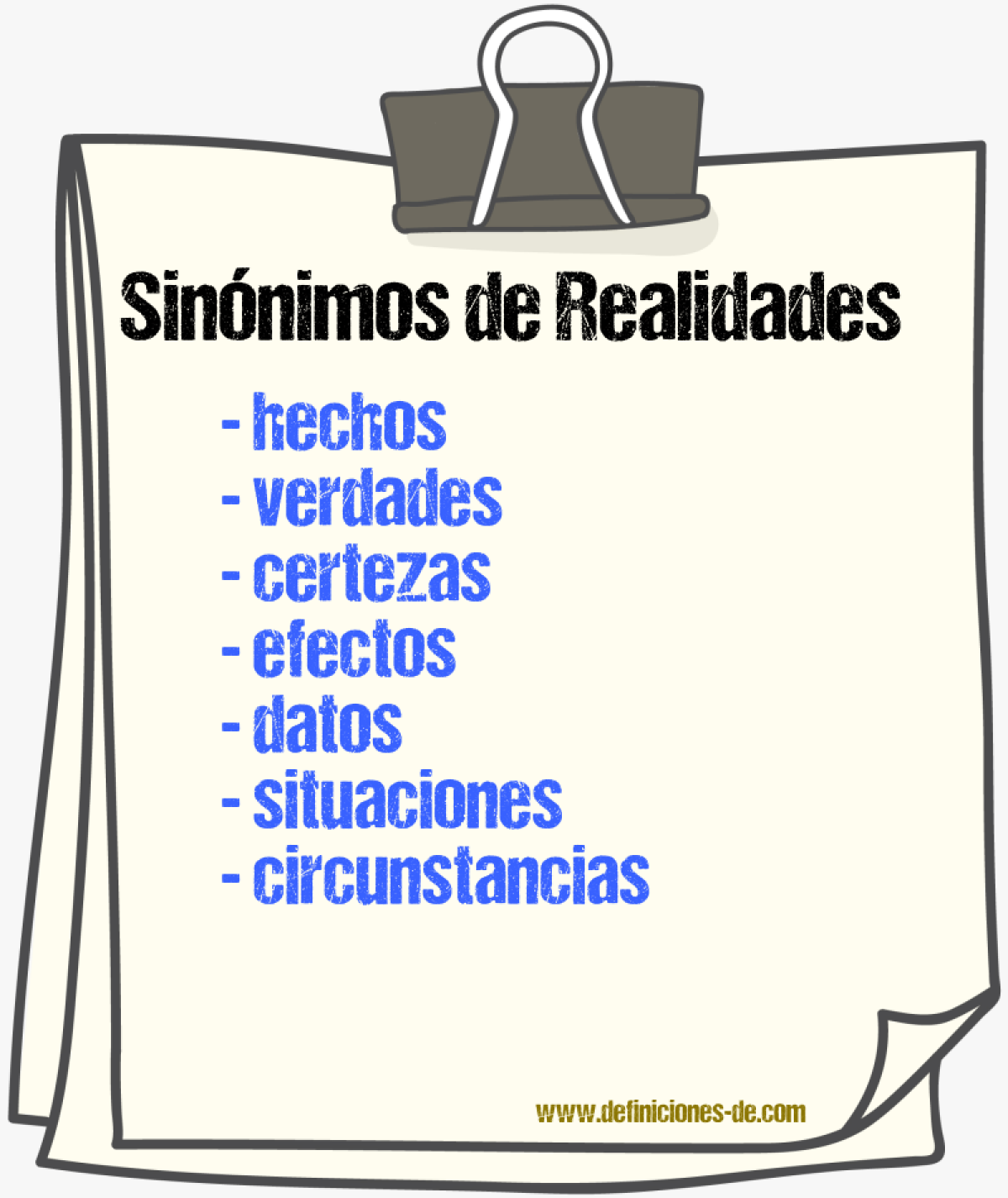Sinónimos de realidades