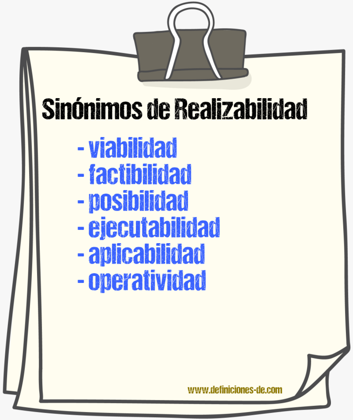 Sinónimos de realizabilidad