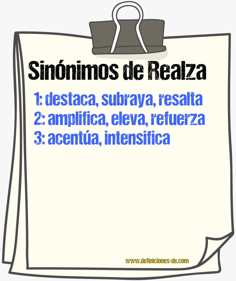 Sinónimos de realza