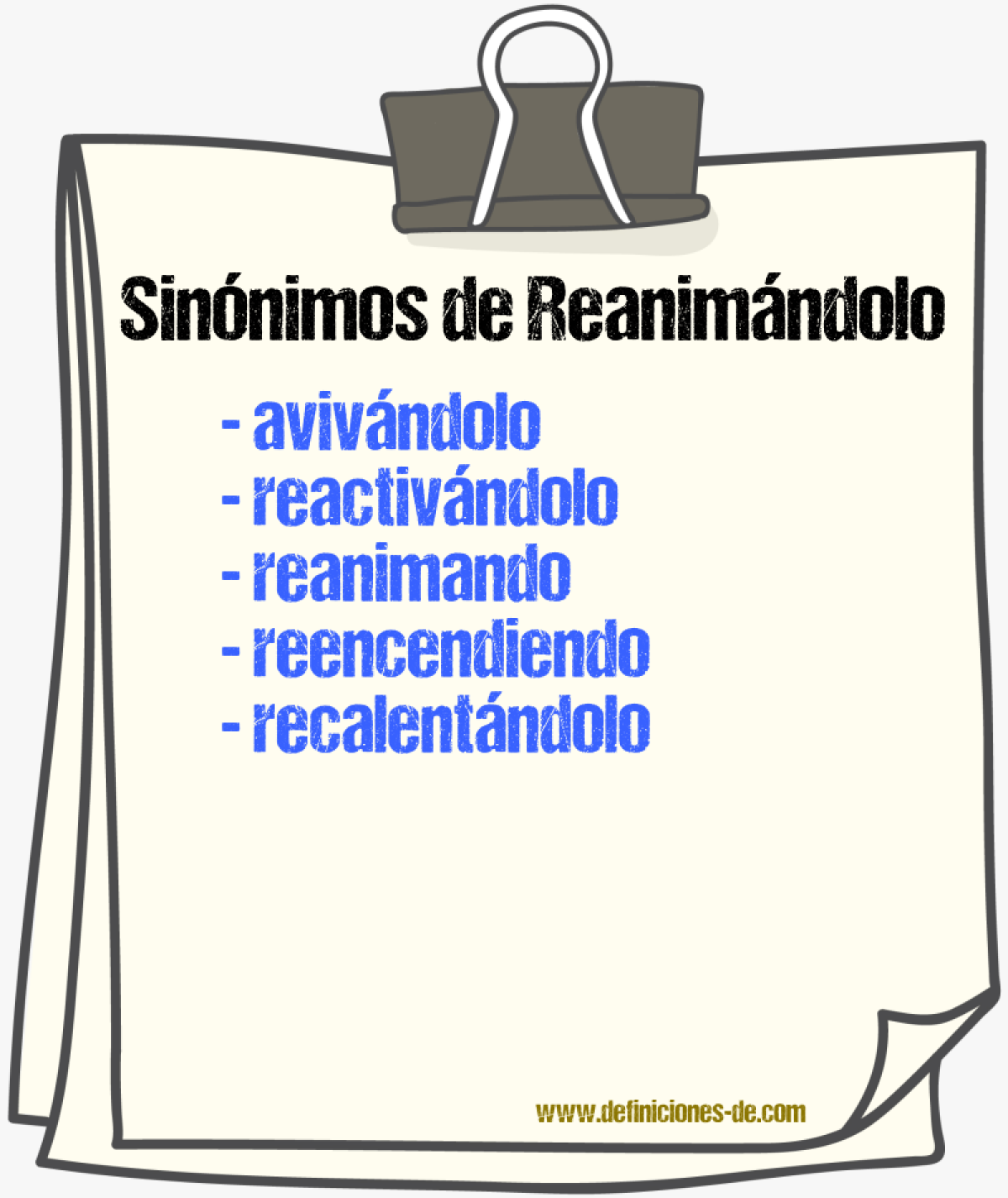 Sinónimos de reanimándolo