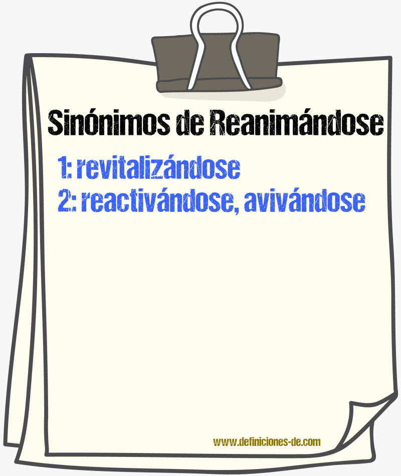 Sinónimos de reanimándose