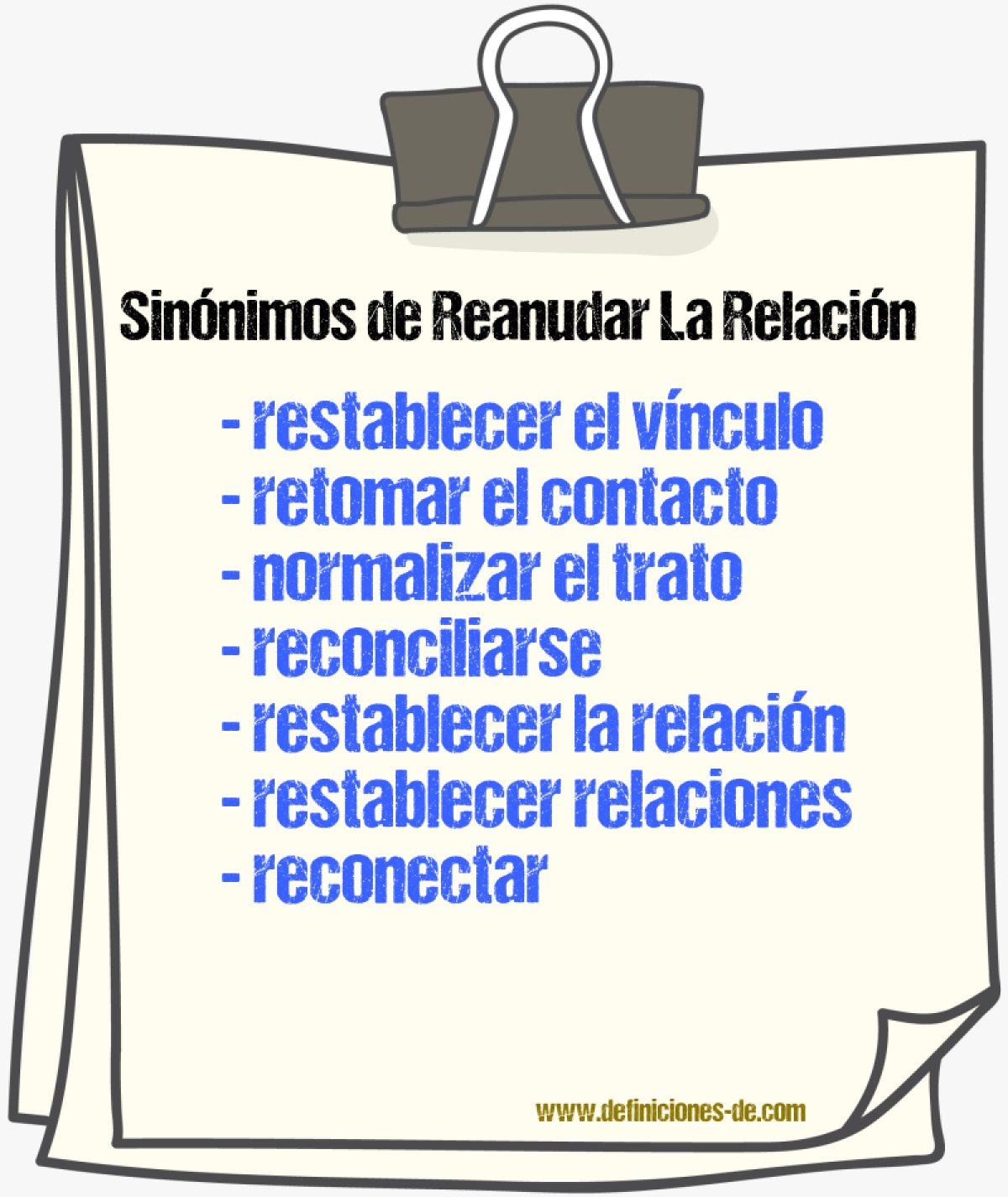 Sinónimos de reanudar la relación