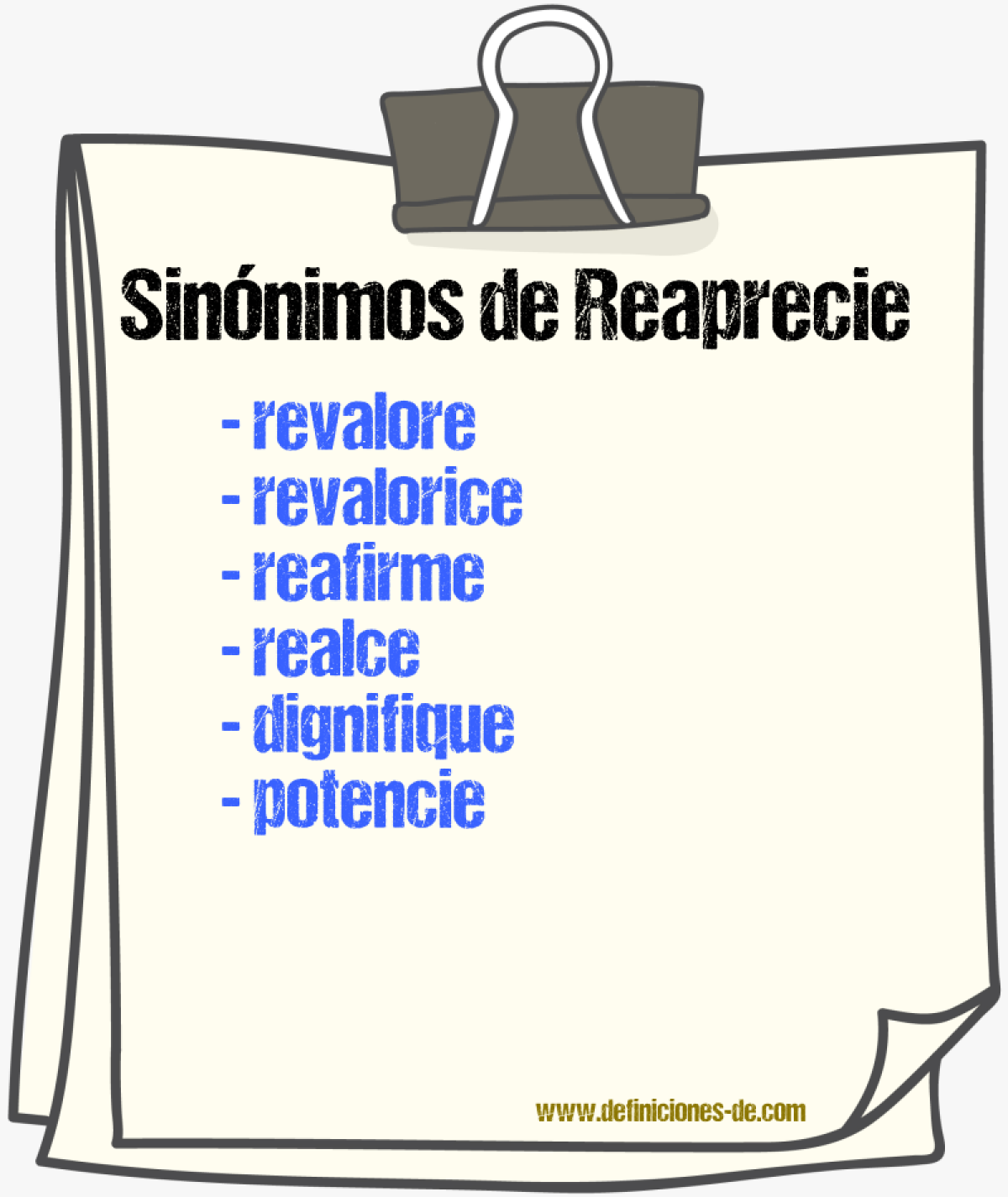 Sinónimos de reaprecie