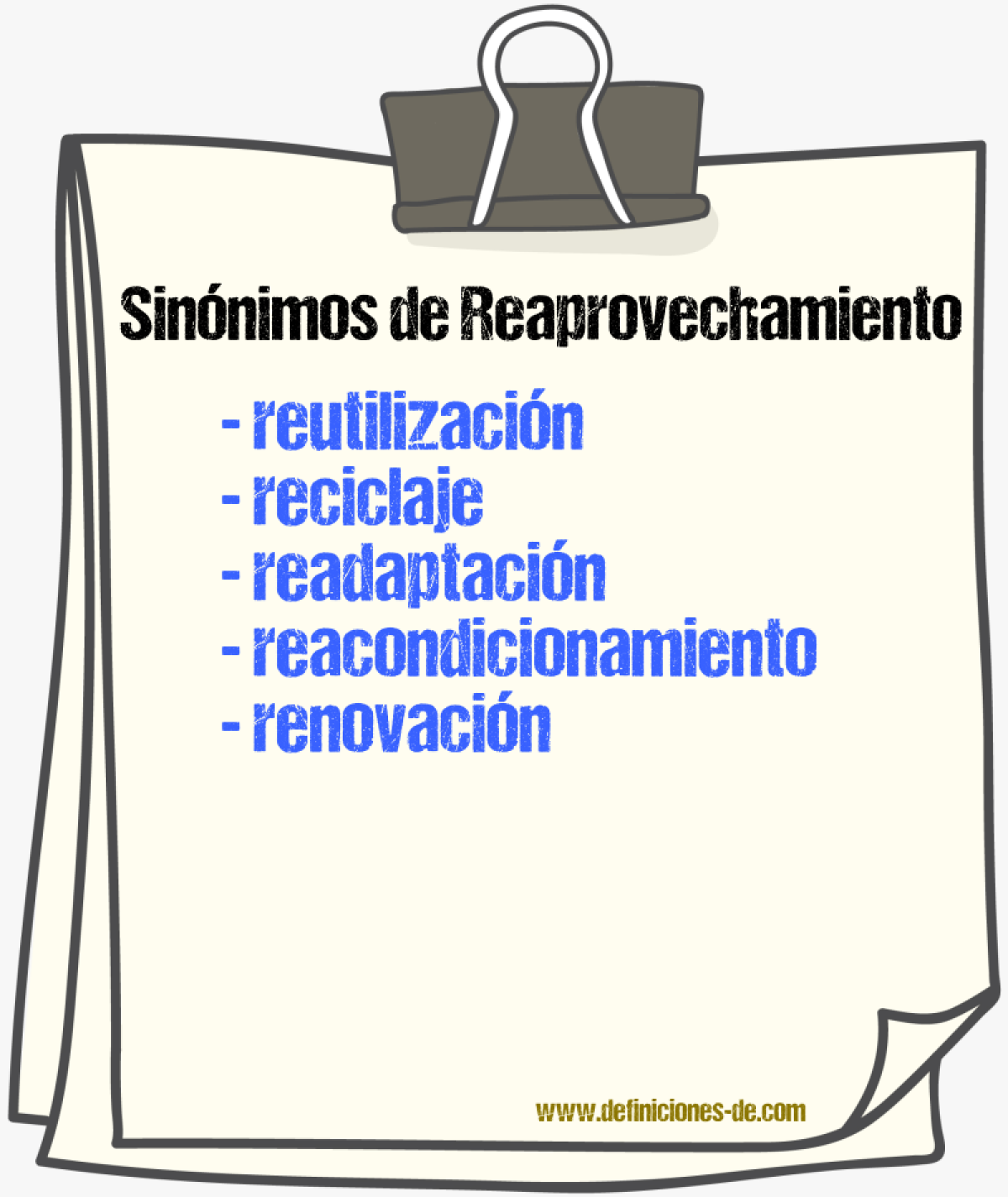 Sinónimos de reaprovechamiento