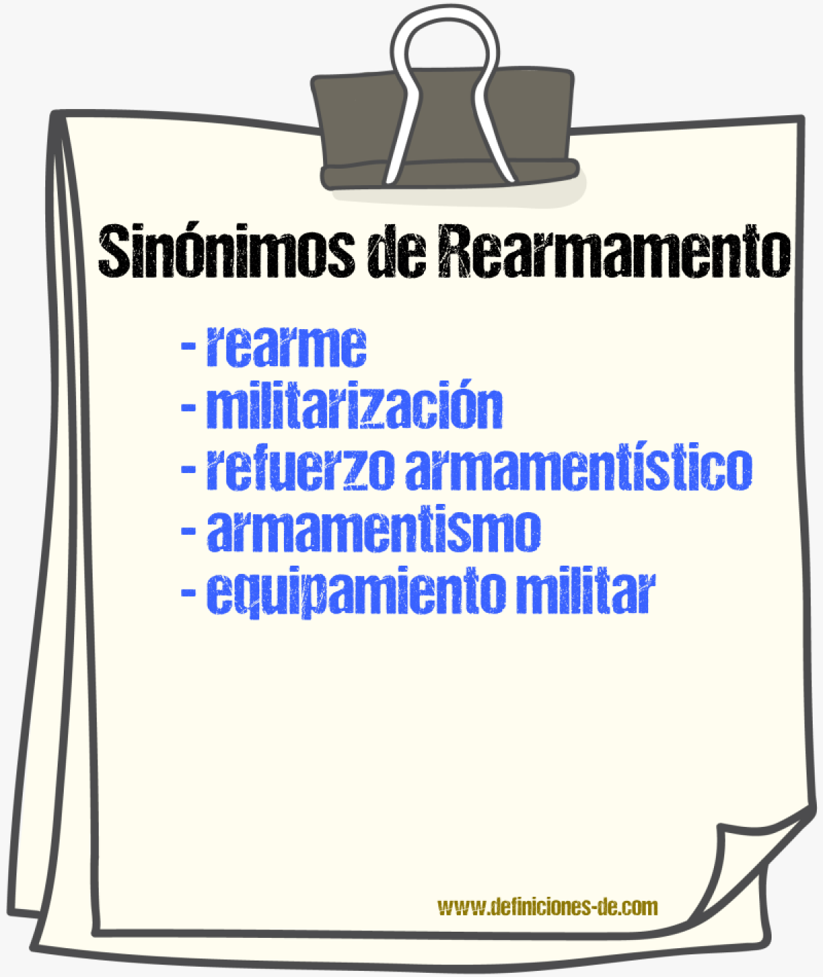 Sinónimos de rearmamento