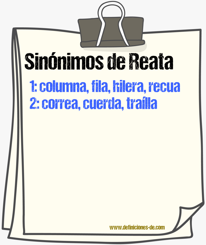 Sinnimos de reata