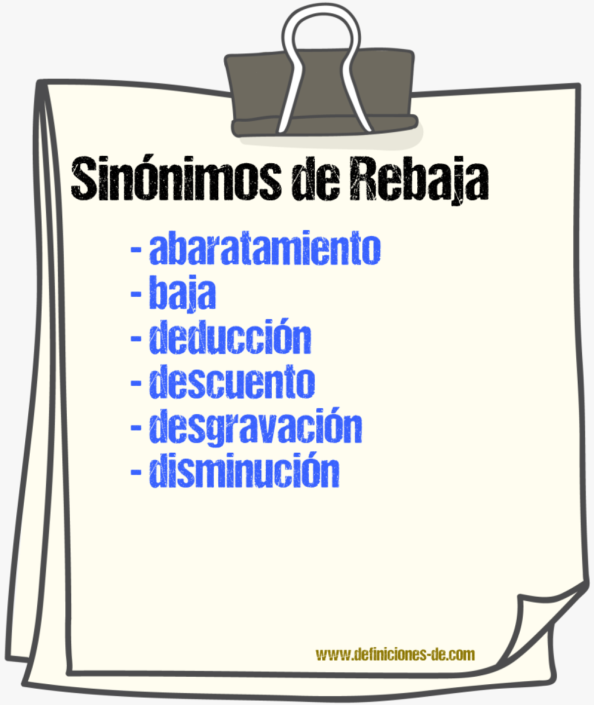 Sinnimos de rebaja