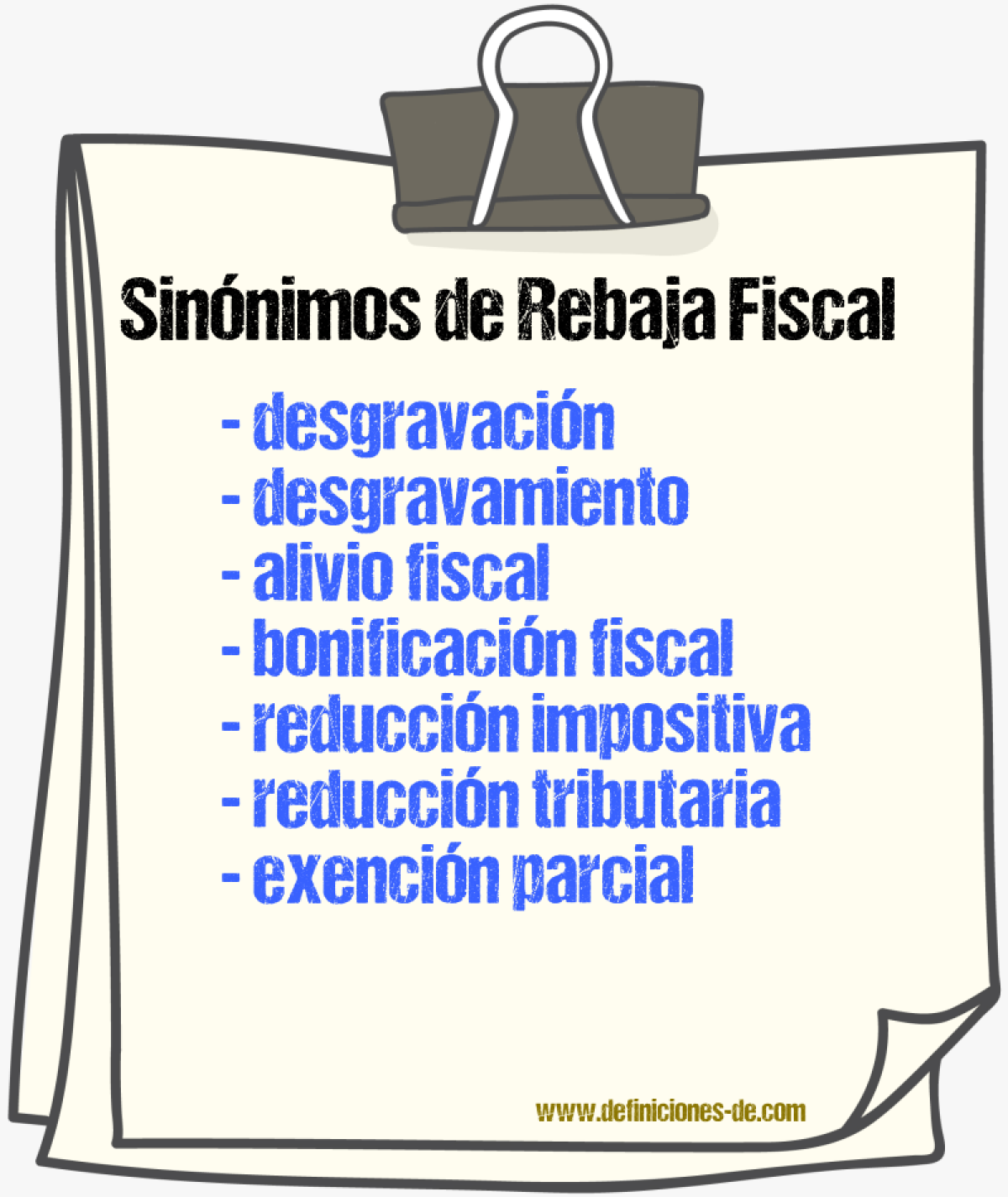 Sinónimos de rebaja fiscal