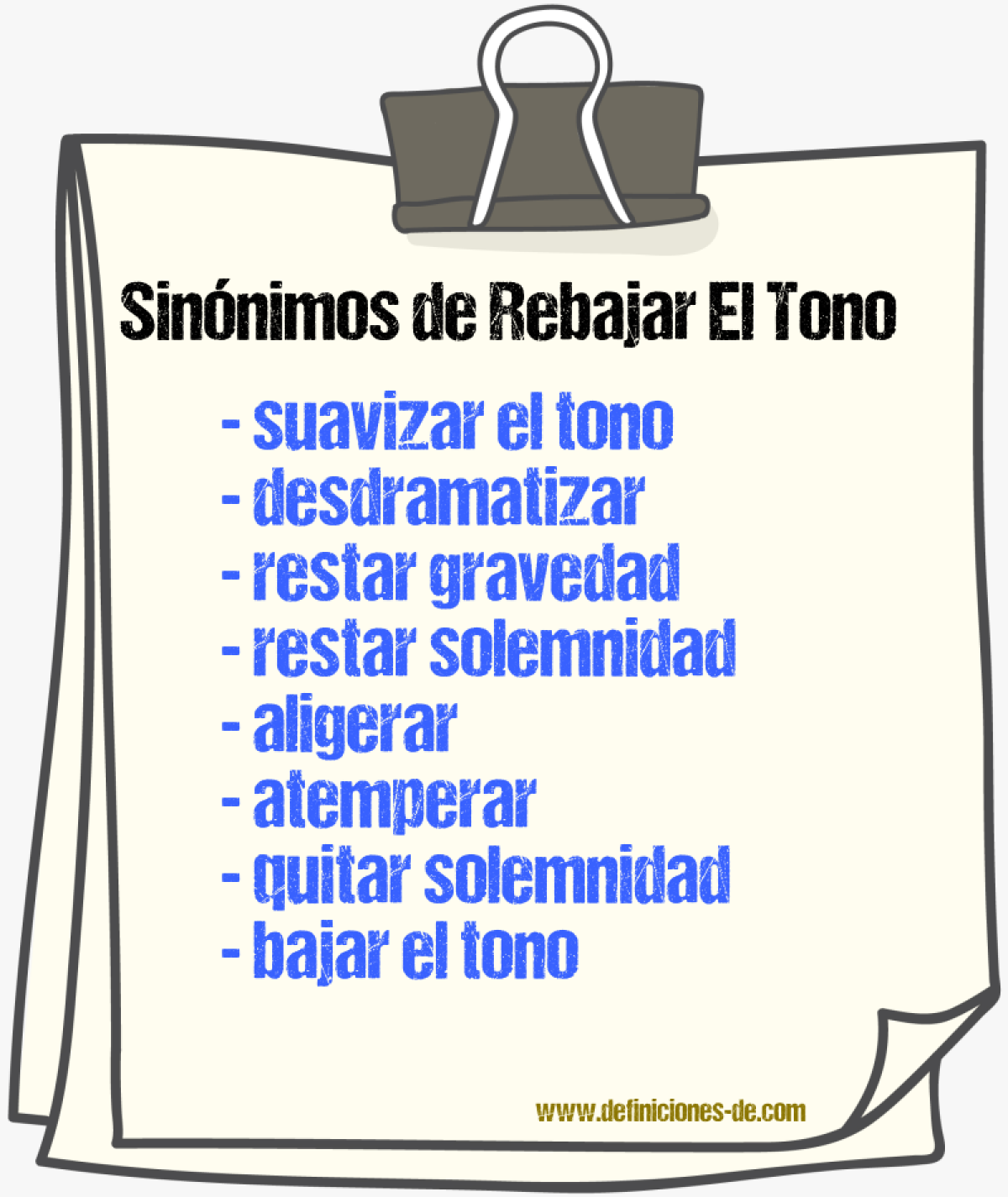 Sinónimos de rebajar el tono