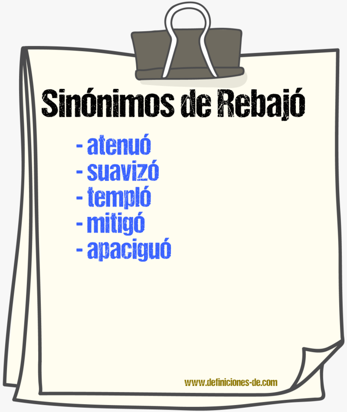 Sinónimos de rebajó