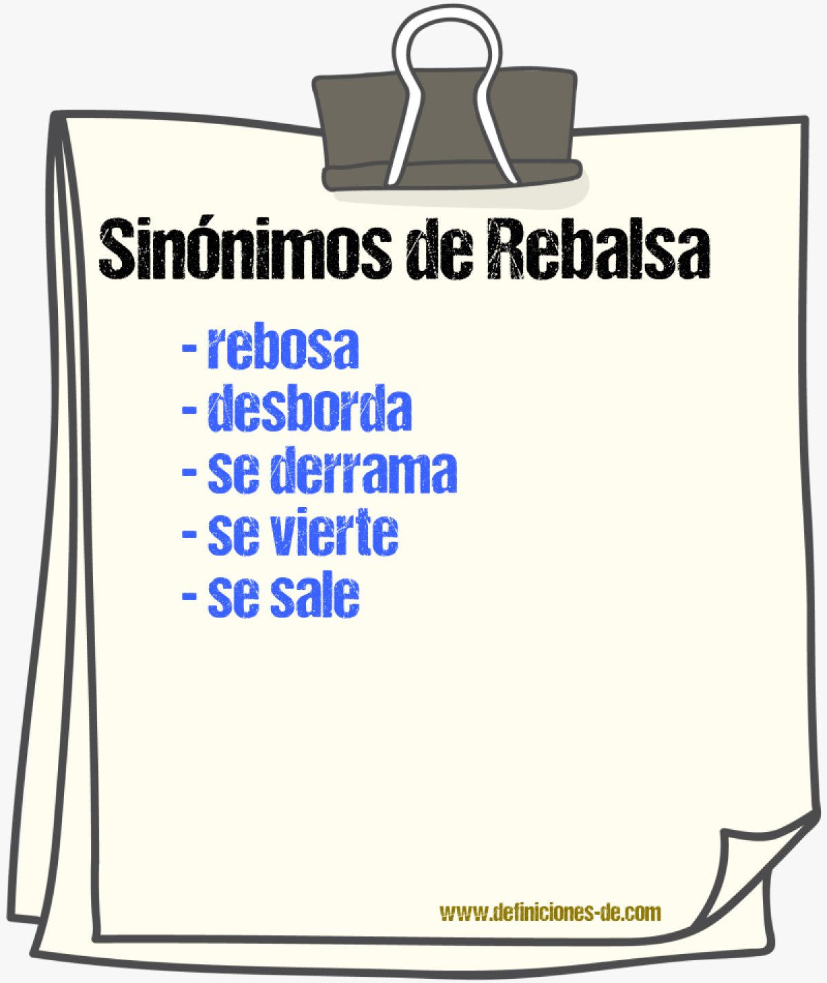 Sinónimos de rebalsa