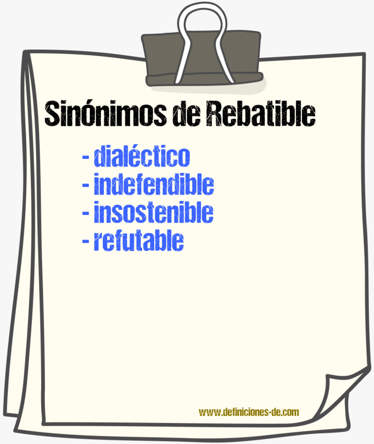 Sinnimos de rebatible